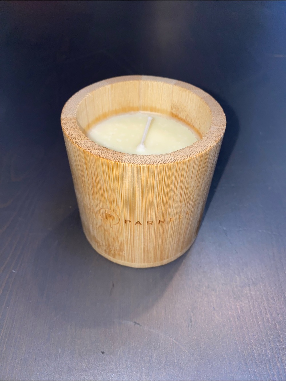 Parnell Vanilla Scented Candle in Natural Bamboo Jar with Lid